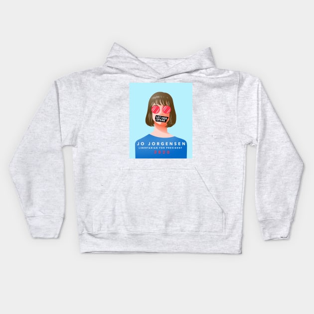 Jo Jorgensen Let Her Speak Kids Hoodie by The Libertarian Frontier 